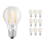 Mehrfachpackung 10x Ledvance CLASSIC LED E27 Birne Fadenlampe Klar 7.5W 1055lm - 827 Extra Warmweiß | Dimmbar - Ersatz für 75W