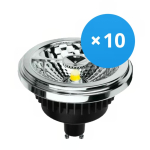 Lot 10x Spot LED GU10 AR111 12W 600lm 40D - 930  | Meilleur rendu de couleur - Dimmable - Remplacement 50W